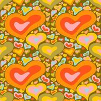 groovy heart pattern vector