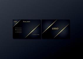 Luxury dark business card mockup with modern gold vector illustration