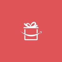 smile gift logo vector icon illustration