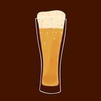 Stylized illustration mug of beer isolated on dark brown background vector