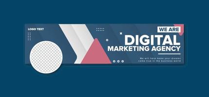 banner de diseño portada de redes sociales marketing digital vector