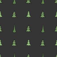 patrón de árbol de Navidad sin costuras. adorno del árbol de navidad. garabato, ilustración, con, árbol de navidad vector