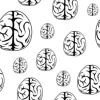 seamless cartoon  brain pattern background vector