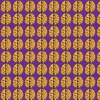 seamless cartoon  brain pattern background vector