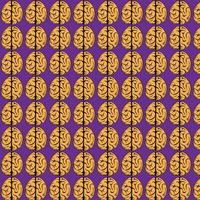 seamless cartoon  brain pattern background vector