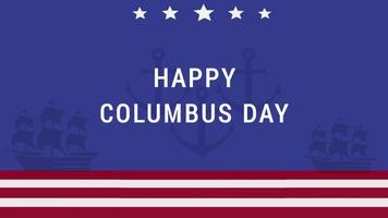 Animated Columbus Day Background, with United Stated Flag Color and Silhouette of Cruiser Ship. Suitable to place on video content with that theme.