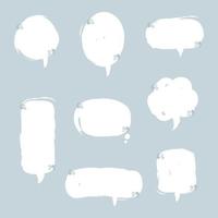 conjunto de colección de globos de burbujas de voz dibujados a mano en blanco con comillas, cuadro de texto de susurro de hablar, diseño de ilustración de vector plano aislado