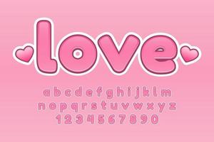 decorative love Font and Alphabet vector