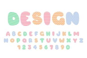 decorative colorful pattern Font and Alphabet vector