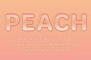 decorative peach Font and Alphabet vector