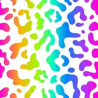 Square Rainbow leopard seamless pattern. Rainbow spots on a white background. Vector animal pattern