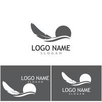 Feather ilustration logo vector template design