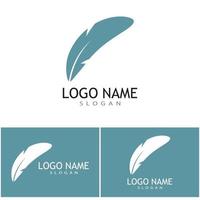 Feather ilustration logo vector template design