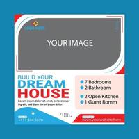 Real estate social media post design template template vector