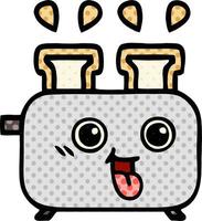 comic book style cartoon of a toaster vector