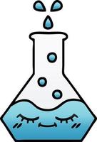 gradient shaded cartoon science beaker vector