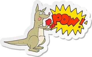 sticker of a cartoon boxing kangaroo vector