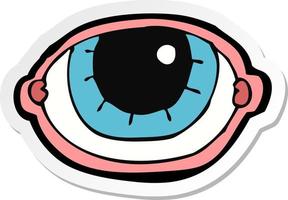 sticker of a cartoon staring eye vector