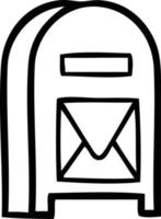 line drawing cartoon mail box vector