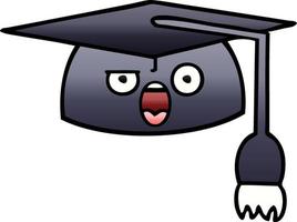 gradient shaded cartoon graduation hat vector