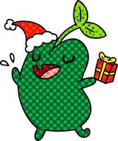 christmas cartoon of kawaii seed vector