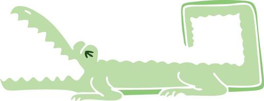 quirky hand drawn cartoon crocodile vector