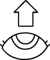 line drawing cartoon eye looking up vector