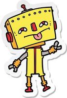 sticker of a cartoon robot vector