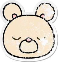 distressed sticker of a quirky hand drawn cartoon bear vector