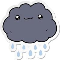 sticker of a cartoon cloud vector