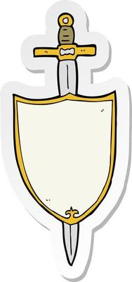 sticker of a cartoon heraldic shield