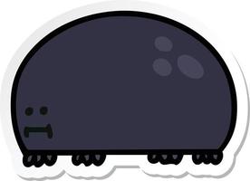 sticker of a quirky hand drawn cartoon beetle vector
