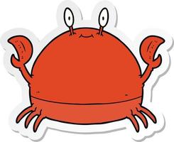 sticker of a cartoon crab vector