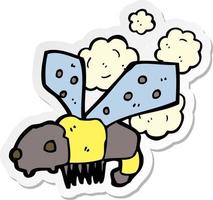 sticker of a cartoon bee vector