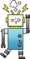 robot de dibujos animados sombreado degradado vector