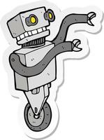 sticker of a cartoon funny robot vector