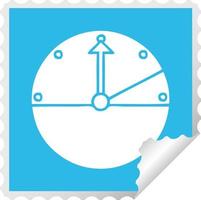 square peeling sticker cartoon speedometer vector