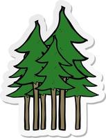 sticker of a cartoon tree symbol vector