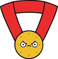 cute cartoon gold medal vector