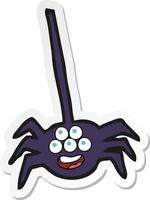 sticker of a cartoon halloween spider vector