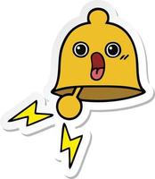 sticker of a cute cartoon ringing bell vector