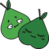 cute cartoon pears vector