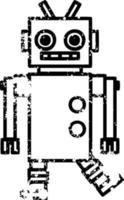 dancing robot distressed icon vector