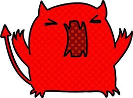 cartoon of a cute kawaii devil vector
