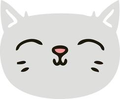 quirky hand drawn cartoon cat face vector