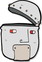 sticker of a cartoon robot head vector