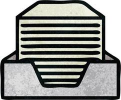 retro grunge texture cartoon stack of office papers vector