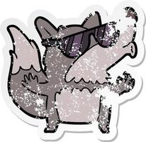 distressed sticker of a cartoon cool werewolf howling vector