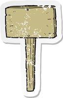 retro distressed sticker of a cartoon sign post vector