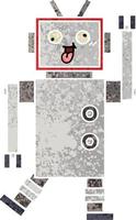 retro illustration style cartoon crazy robot vector